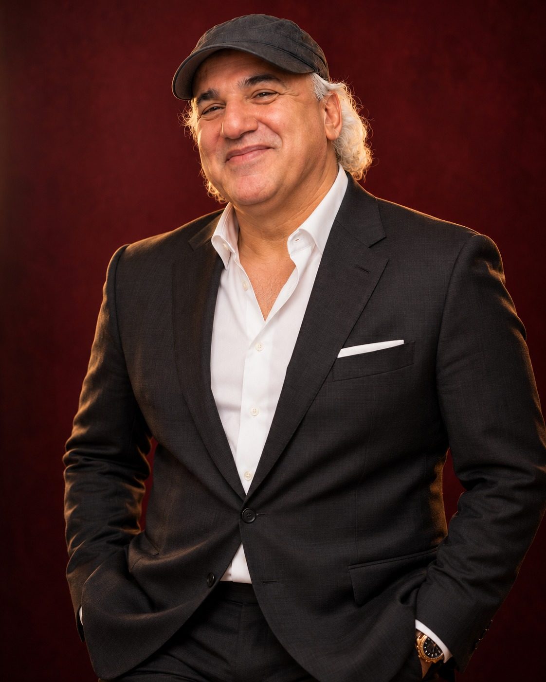 Jay Adoni, entrepreneur, in a charcoal suit